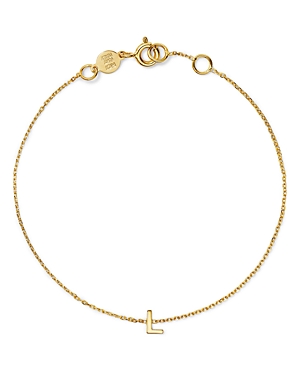 Moon & Meadow 14k Yellow Gold Initial Chain Bracelet In L