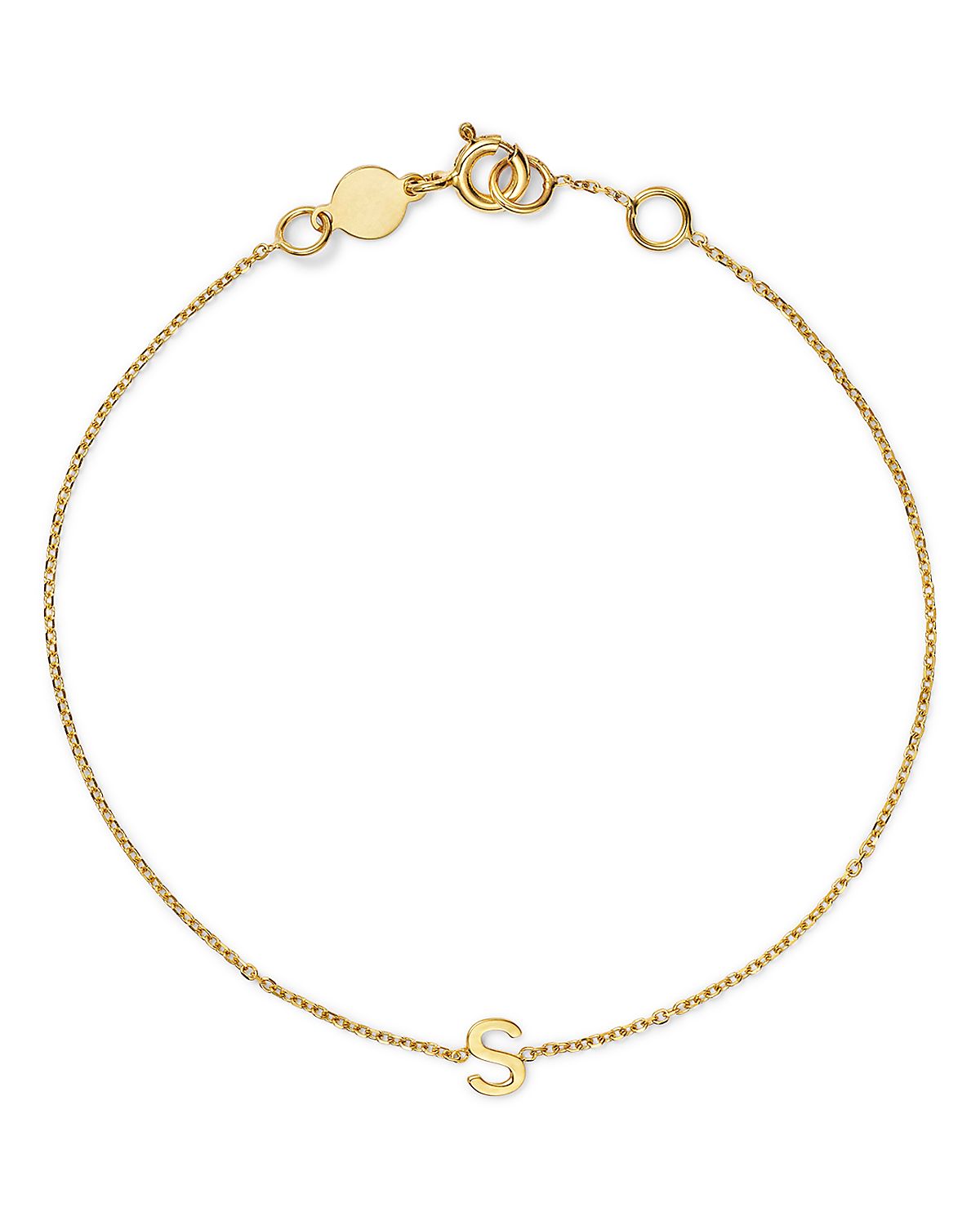 Moon & Meadow 14K Yellow Gold Initial Chain Bracelet