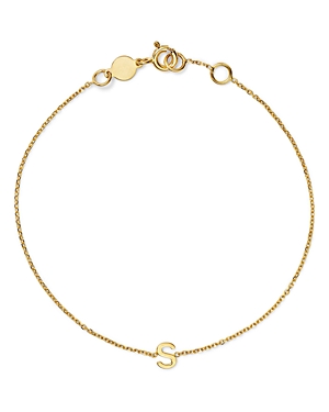 Moon & Meadow 14k Yellow Gold Initial Chain Bracelet In S