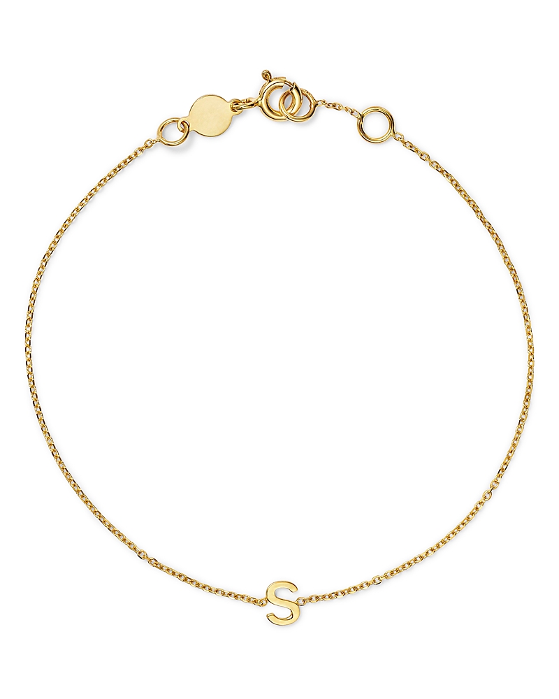 Moon & Meadow 14k Yellow Gold Initial Chain Bracelet In S