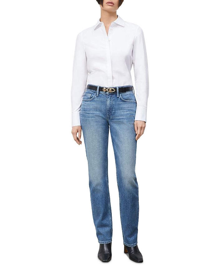 Watts High Rise Straight Leg Jeans in Faded Skyline Bloomingdales Women Clothing Jeans High Waisted Jeans 