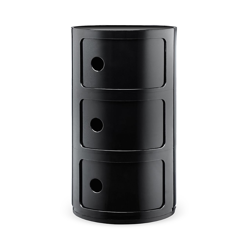 Shop Kartell Componibili Colors 3 Tier Storage Tower In Black