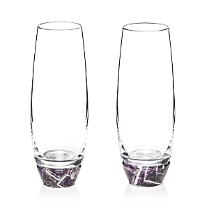 Shop Anna New York Elevo Champagne Glass, Set Of 2 In Amethyst