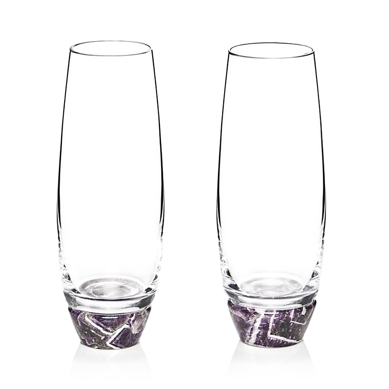 Anna New York Elevo Amethyst 2-piece Champagne Glass Set In Amethyst
