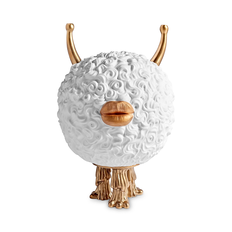 L'objet Haas 24k Goldplated & Porcelain Monster Incense Burner In White