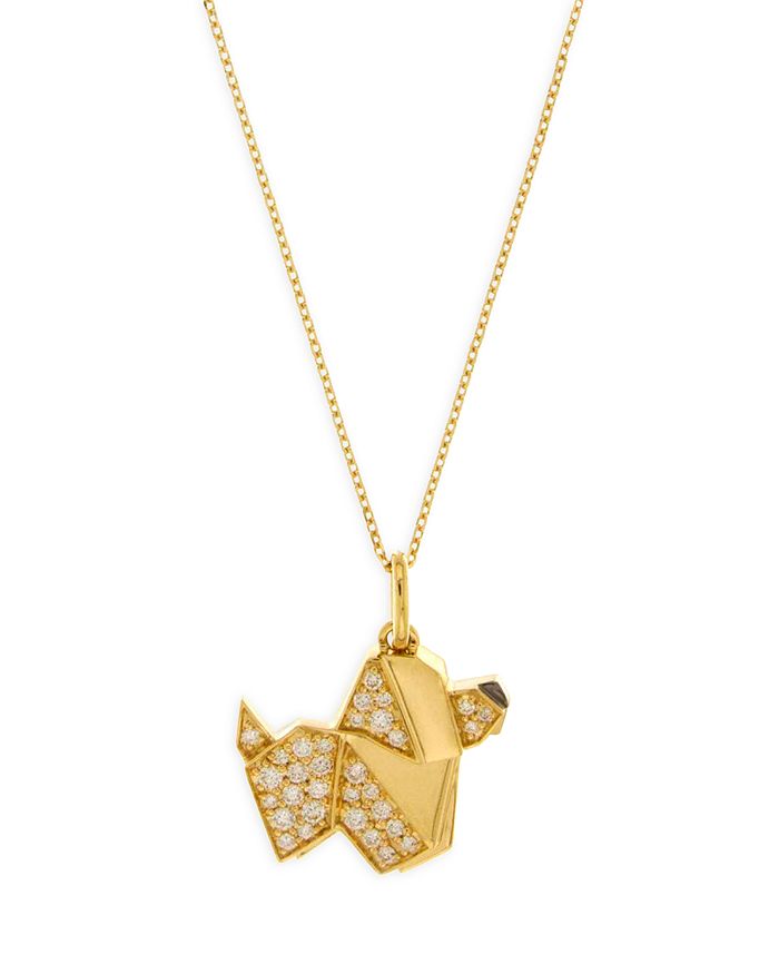 Bloomingdale's - Diamond Dog Pendant Necklace in 14K Yellow Gold, 0.25 ct. t.w. - 100% Exclusive