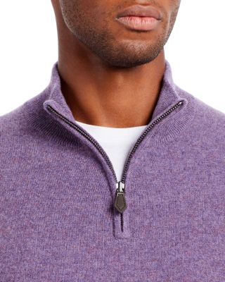 Heather Purple Cashmere Quarter-Zip Sweater - Exclusive