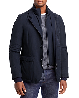 Herno Gore-tex Blazer Jacket With Removable Wind Guard In Navy