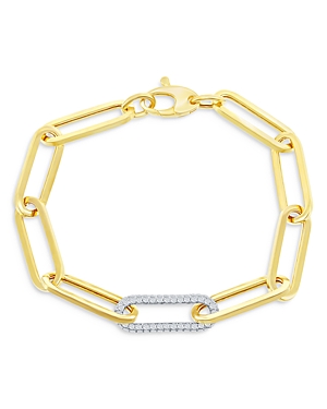 Shop Bloomingdale's Diamond Paperclip Bracelet In 14k White & Yellow Gold, 1.45 Ct. T.w. - 100% Exclusive In Gold/white