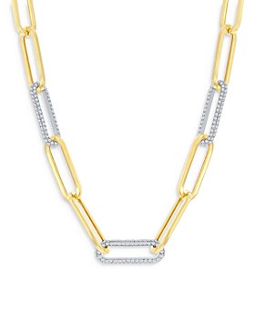 Bloomingdale's - Bloomingdale's Diamond Paperclip Necklace in 14K White & Yellow Gold, 4.6 ct. t.w. - 100% Exclusive