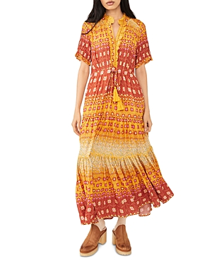 Free People Rare Feeling Pleated Maxi Dress In Goldenrod
