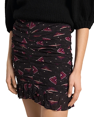 Ba&sh Cassi Gathered Mini Skirt In Carbone