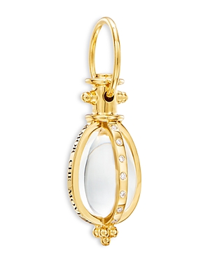 Shop Temple St Clair 18k Yellow Gold Celestial Oval Crystal & Diamond Astrid Amulet Pendant