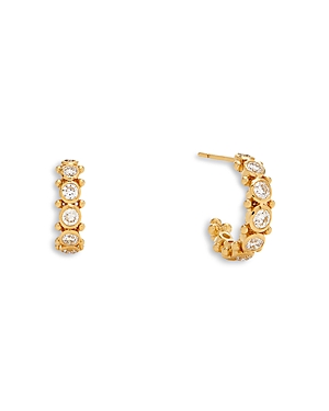 TEMPLE ST CLAIR 18K YELLOW GOLD CLASSIC DIAMOND HOOP EARRINGS,E11831-GRDETE