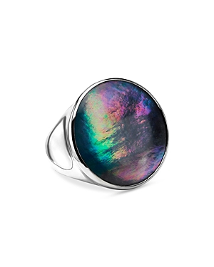 IPPOLITA STERLING SILVER ROCK CANDY ONYX, ROCK CRYSTAL, & MOTHER OF PEARL TRIPLET LUCE RING,SR1013TCCQMOPNX