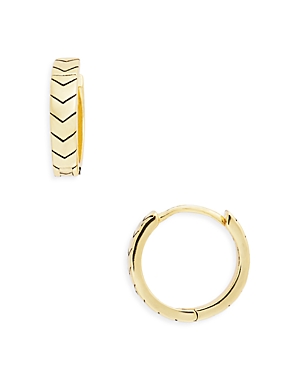 Argento Vivo Chevron Huggie Hoop Earrings In 14k Gold Plated Sterling Silver