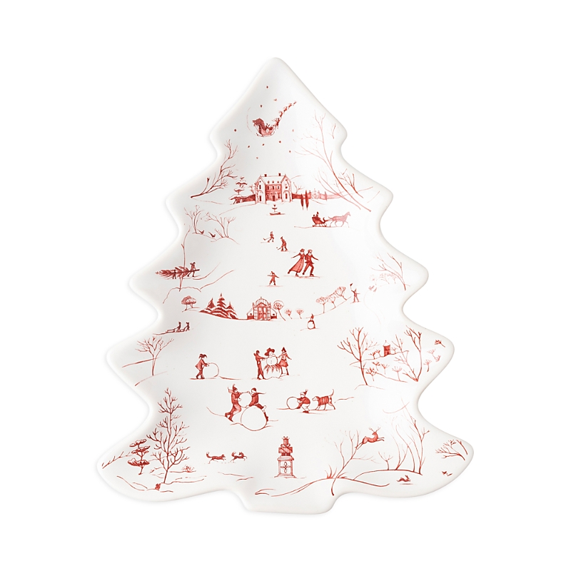 Juliska Country Estate Winter Frolic Ruby Small Tree Tray In Ruby