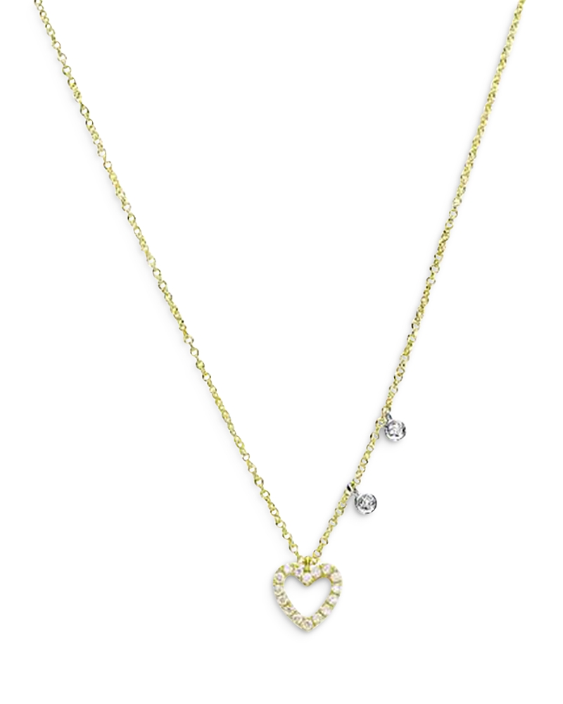 Meira T Women's Dainty Two-tone 14k Gold & Diamond Heart Pendant Necklace In Gold