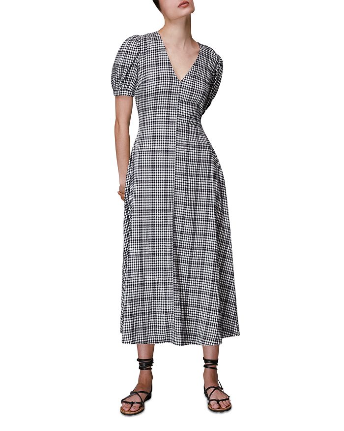 Whistles Checked Trapeze Midi Dress | Bloomingdale's