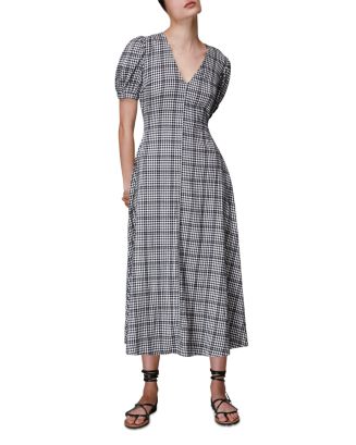 Whistles Checked Trapeze Midi Dress | Bloomingdale's