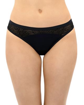 Saalt Leakproof Elemental Thong In Volcanic Black