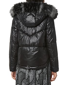 Andrew Marc New York Women's L Gray Premium Down Puffer Coat Parka Hooded