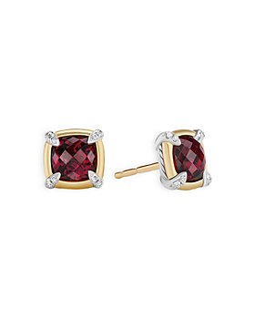 David Yurman - Petite Chatelaine® Gemstone & Diamond Stud Earrings Collection with 18K Yellow Gold
