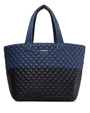 Mz Wallace Large Metro Tote In Black/navy/gold
