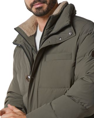 Shelton Cool Touch Regular Fit Quilted Down Parka with Removable Shearling Trimmed Bib