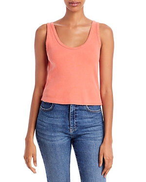 Amo Ribbed Cropped Tank Top In Flame