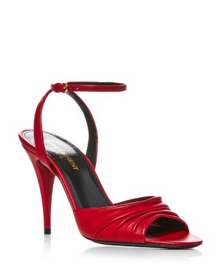 Saint Laurent Women's Sexy High Heel Sandals - Red - Size 11 US / 41 EU - Rouge