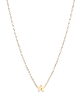 Zoë Chicco - 14K Yellow Gold Personalized Initial Star Pendant Necklace, 18"