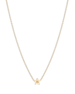 Zoe Chicco 14K Yellow Gold Personalized Initial Star Pendant Necklace, 18