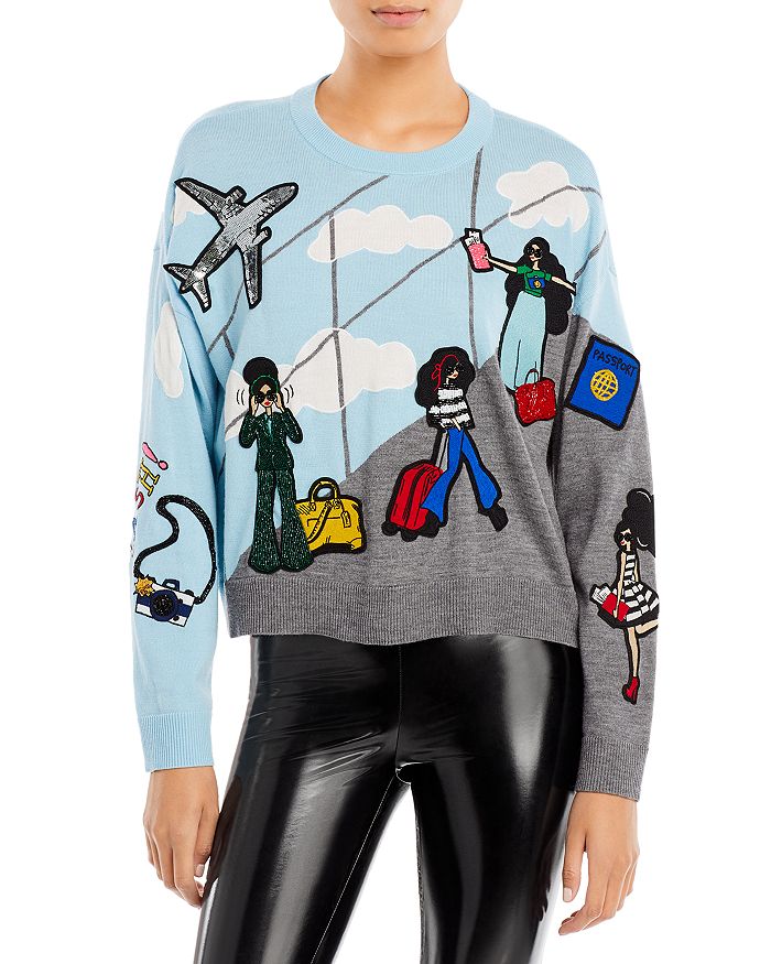 Alice and Olivia Gleeson Embellished Pullover Sweater | Bloomingdale's