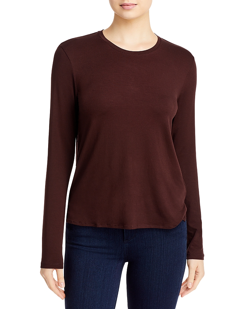 Majestic Filatures Soft Touch Long Sleeve Semi Relaxed Crewneck with Side Slits
