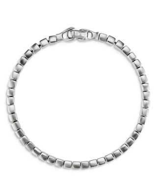 Men's Spiritual Beads Cushion Bracelet in Sterling Silver, 4mm
