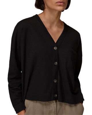 Whistles Drop Shoulder Cardigan In Black