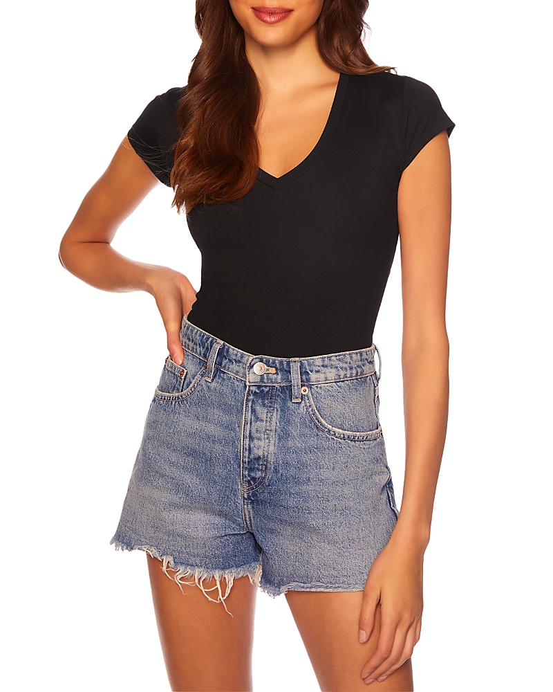 Susana Monaco V Neck Tee In Black
