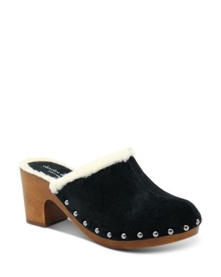 faux shearling clogs
