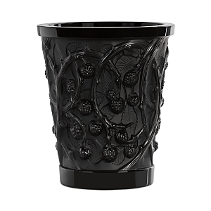 Shop Lalique Mures Vase In Black