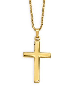 Bloomingdale's Men's Polished Cross Pendant Necklace in 14K Yellow Gold, 20 - 100% Exclusive