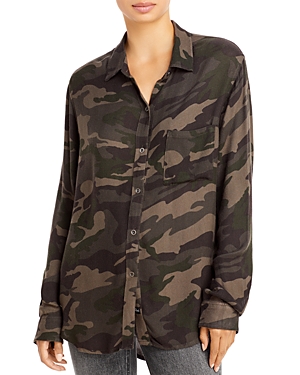 Rails Hunter Button Down Top - Forest Camo In Forest Cam