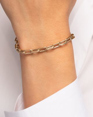 14K Yellow Gold Large Open Link Chain Bracelet