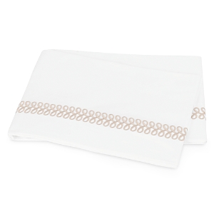 Shop Matouk Astor Braid Flat Sheet, King In Dune