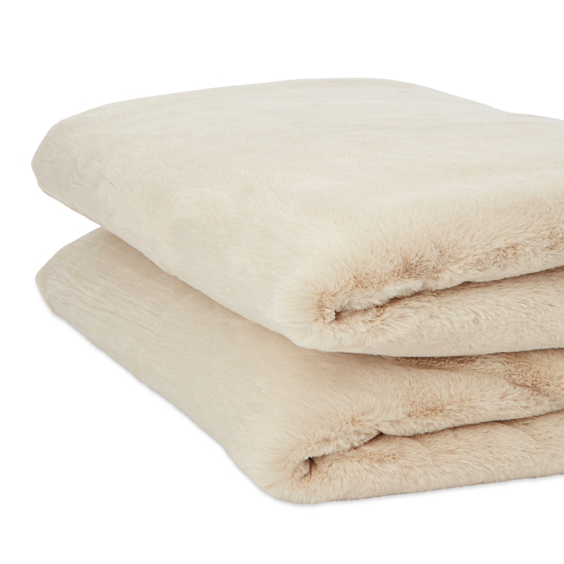Apparis Brady Faux Fur Throw Blanket In Noir