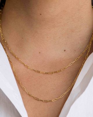 14K Yellow Gold Chain Necklace, 18"