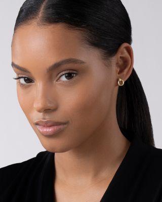 Meridian 18K Yellow Gold Caviar Polished Circle Drop Earrings