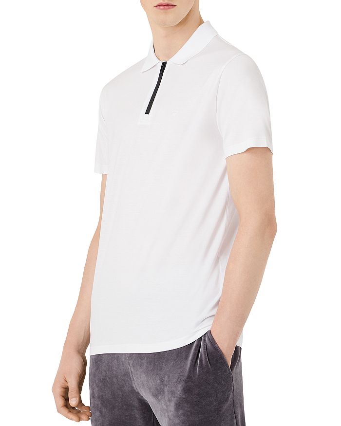 Armani Quarter Zip Regular Fit Polo Shirt Bloomingdale's