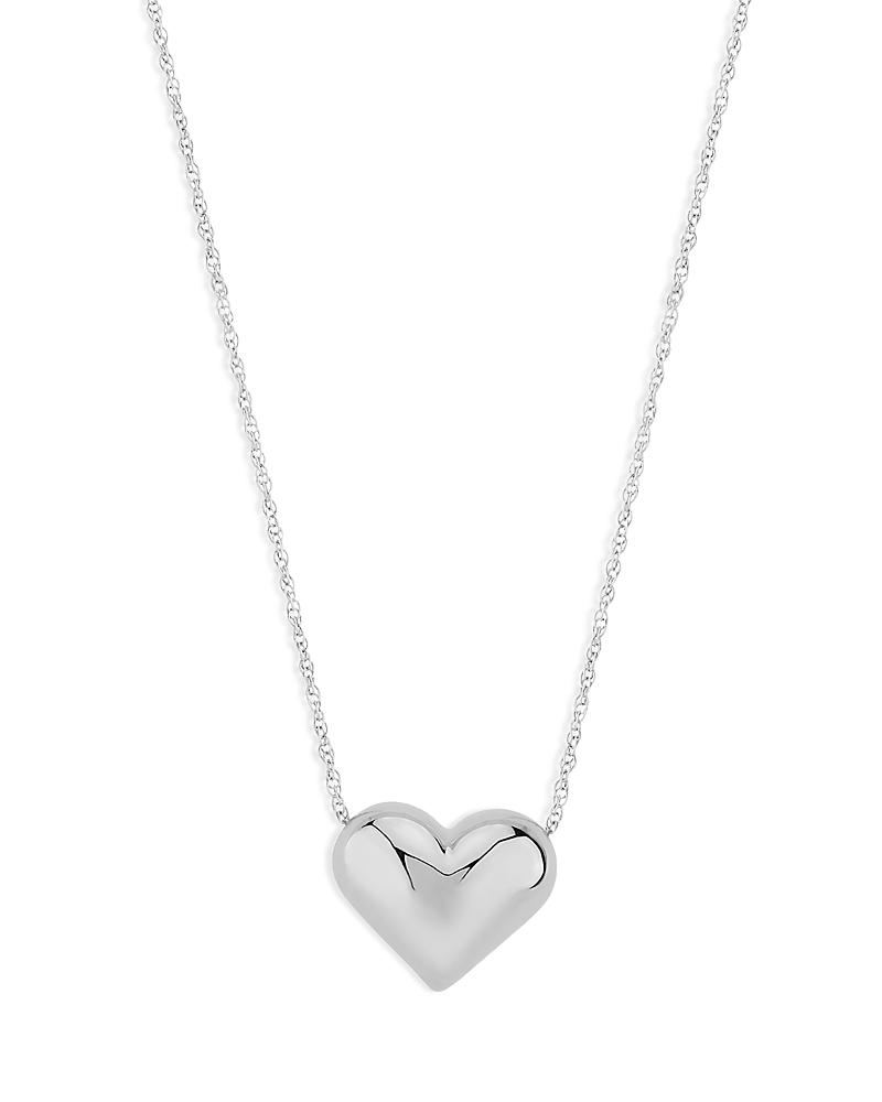 Bloomingdale's Fine Collection Puffed Heart Pendant Necklace in Sterling Silver, 18