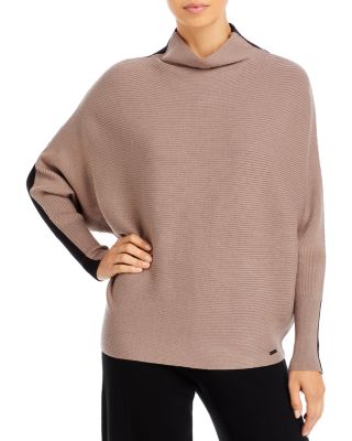 T Tahari Ribbed Color Blocked Dolman 